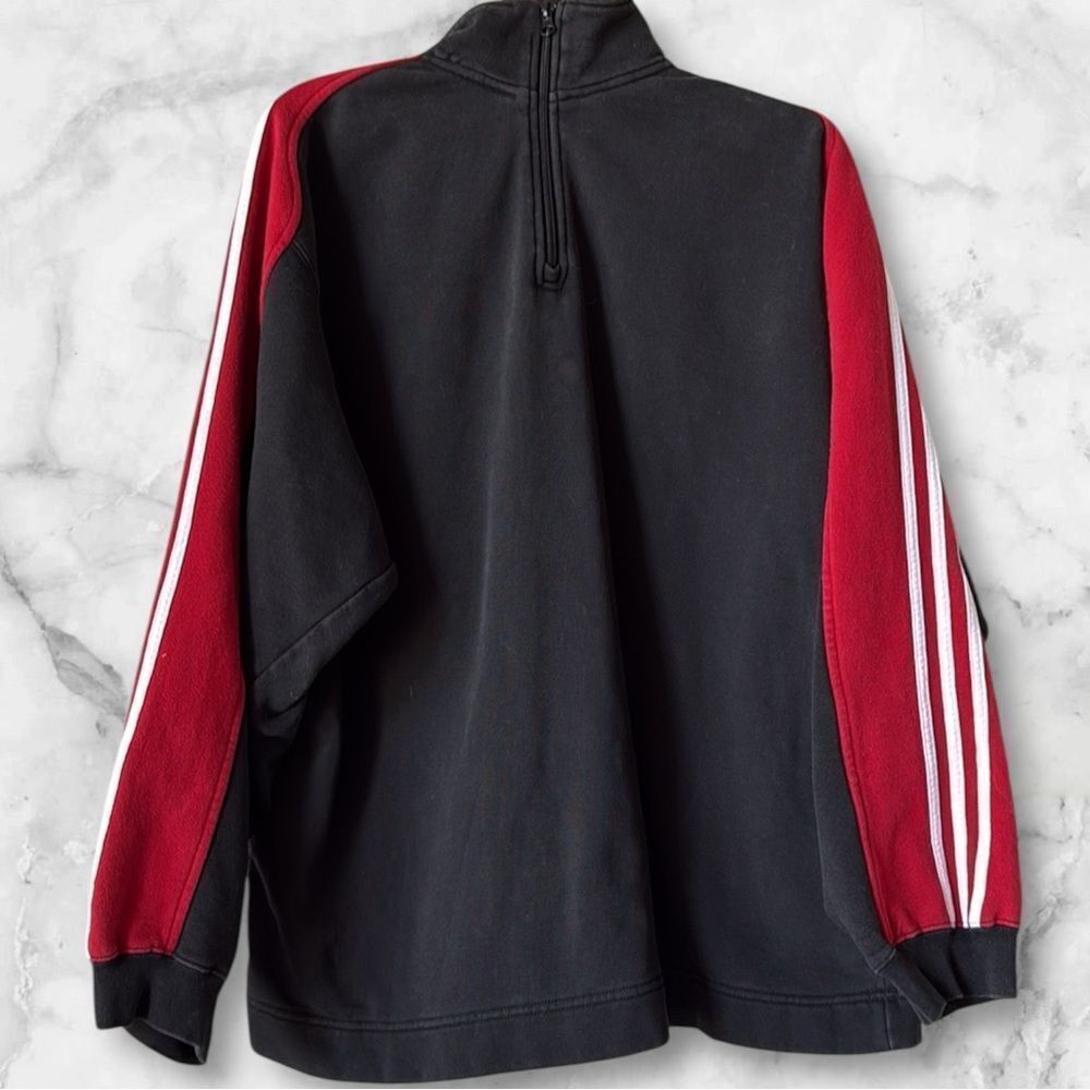 Adidas Men’s Vintage Quarter-Zip Jacket Three Stripe Sweatshirt!